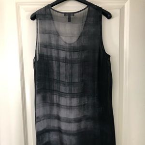 Eileen Fisher silk check sleeveless tunic